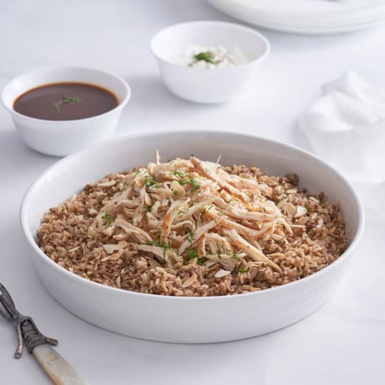 Oriental Chicken and Rice with Gravy and Yoghurt