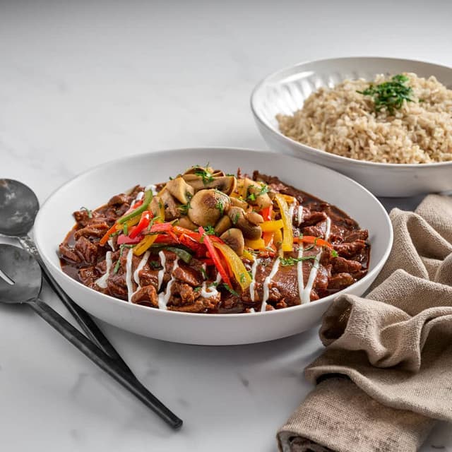 Beef Stroganoff with Rice